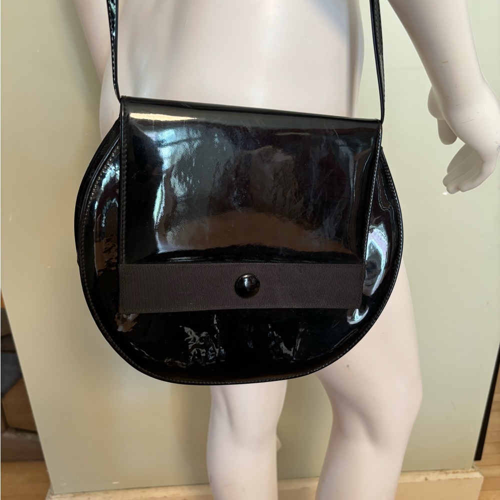 Vintage Cabrelli Canada Black Patent Leather Shoulder Bag